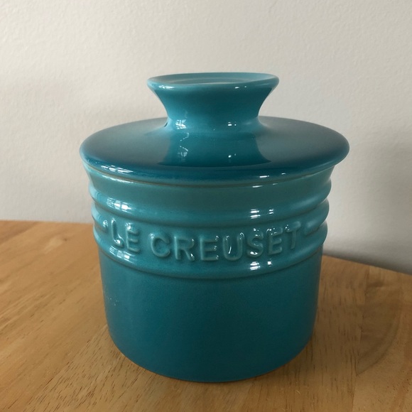Le Creuset Kitchen Le Creuset Stoneware Caribbean Blue Butter Crock